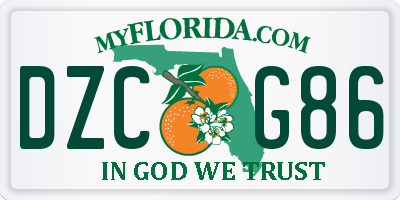 FL license plate DZCG86