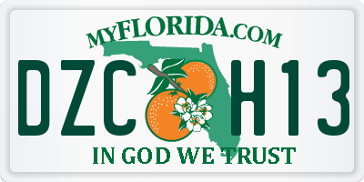 FL license plate DZCH13