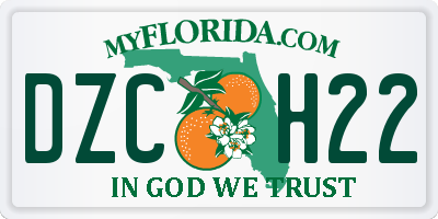 FL license plate DZCH22
