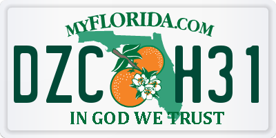 FL license plate DZCH31