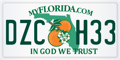 FL license plate DZCH33