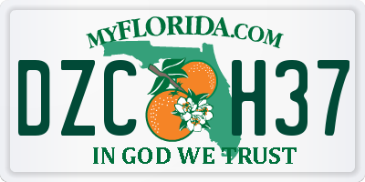 FL license plate DZCH37