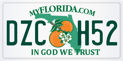 FL license plate DZCH52