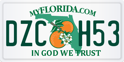 FL license plate DZCH53