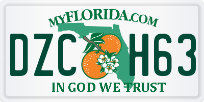 FL license plate DZCH63