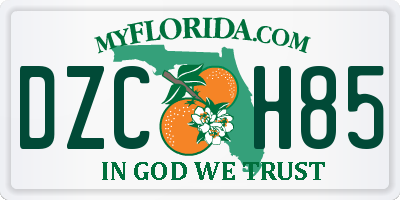 FL license plate DZCH85