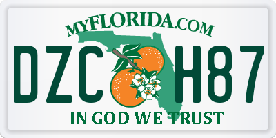 FL license plate DZCH87