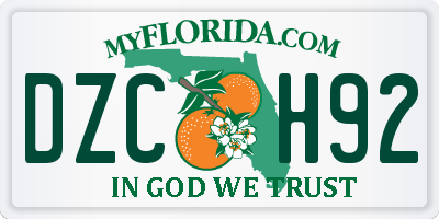 FL license plate DZCH92