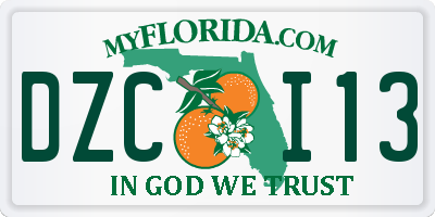 FL license plate DZCI13