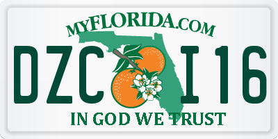 FL license plate DZCI16
