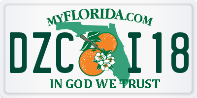 FL license plate DZCI18
