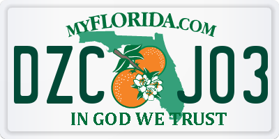 FL license plate DZCJ03