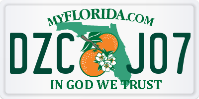 FL license plate DZCJ07