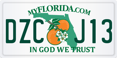 FL license plate DZCJ13