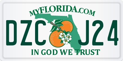 FL license plate DZCJ24