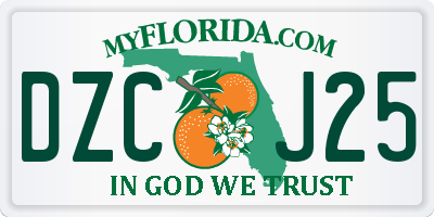 FL license plate DZCJ25