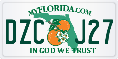 FL license plate DZCJ27