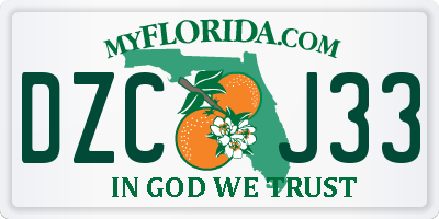 FL license plate DZCJ33