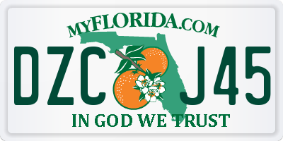 FL license plate DZCJ45