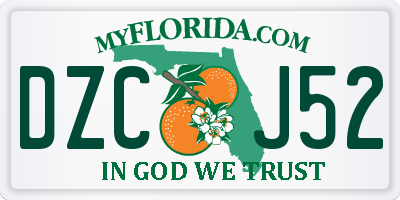 FL license plate DZCJ52