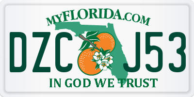 FL license plate DZCJ53