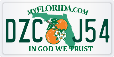 FL license plate DZCJ54