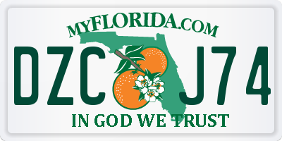 FL license plate DZCJ74