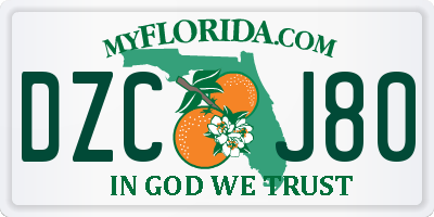 FL license plate DZCJ80