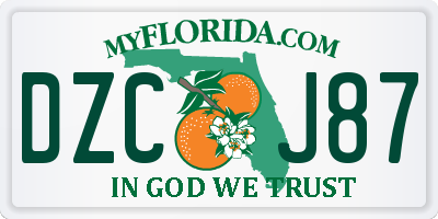 FL license plate DZCJ87