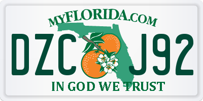 FL license plate DZCJ92