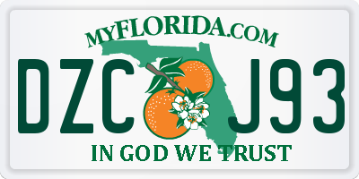 FL license plate DZCJ93