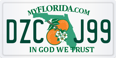 FL license plate DZCJ99