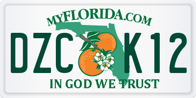 FL license plate DZCK12
