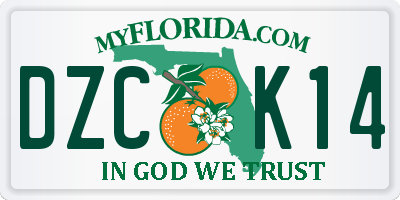 FL license plate DZCK14