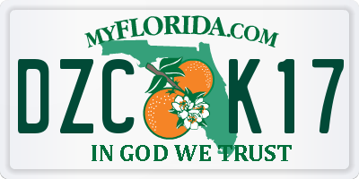FL license plate DZCK17