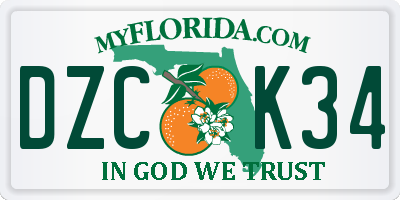 FL license plate DZCK34