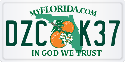FL license plate DZCK37