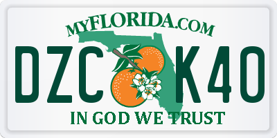 FL license plate DZCK40