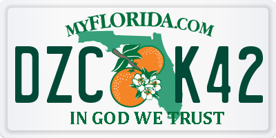 FL license plate DZCK42