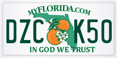 FL license plate DZCK50