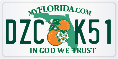 FL license plate DZCK51