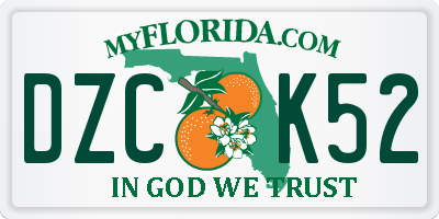 FL license plate DZCK52