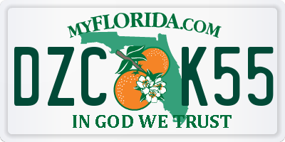 FL license plate DZCK55