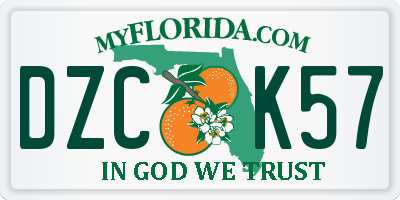 FL license plate DZCK57