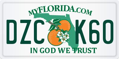 FL license plate DZCK60