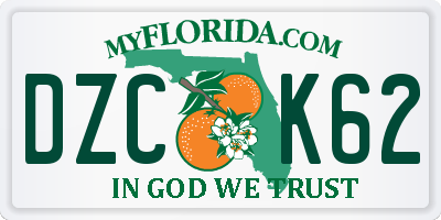 FL license plate DZCK62