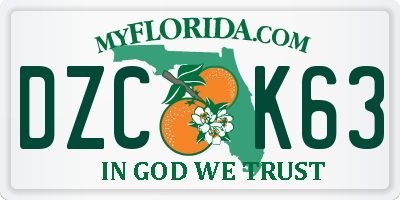 FL license plate DZCK63