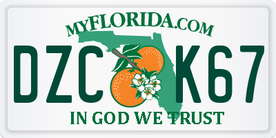 FL license plate DZCK67