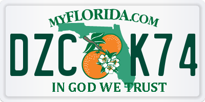 FL license plate DZCK74