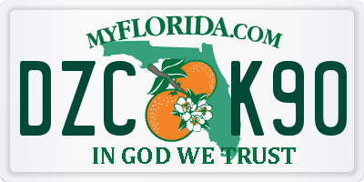 FL license plate DZCK90